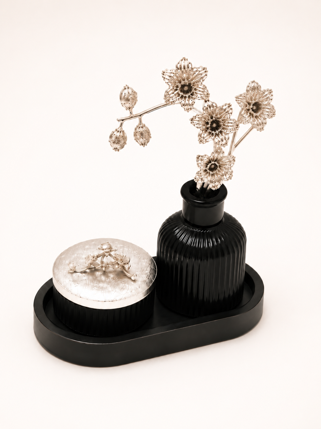 Silver Flower Pot Set