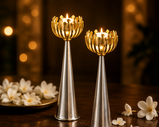 Gold Lotus Pod Candle Stand
