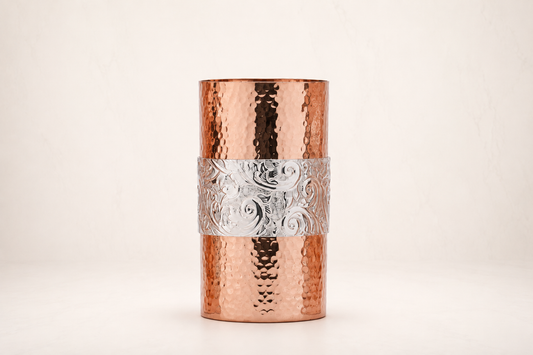 Copper Silver Vase Set