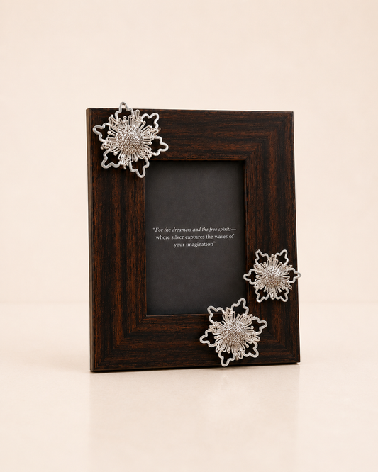 Flower Motive Wood Frame