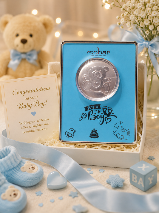 Teddy Bear Silver Coin 1 gm | For A Boy