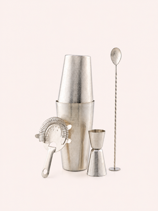 Matte Brushed Silver Cocktail Shaker