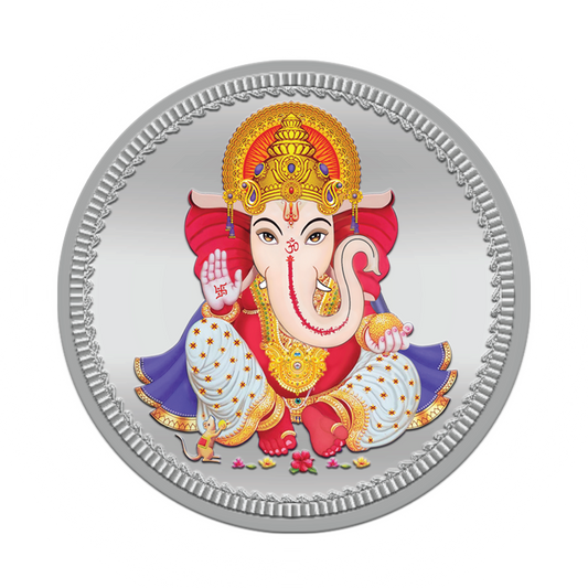 Ganesha Colored Silver Coin