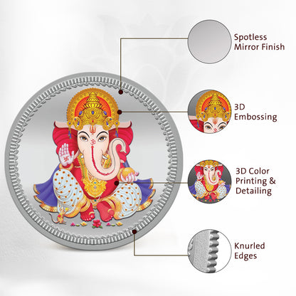 Ganesha Colored Silver Coin