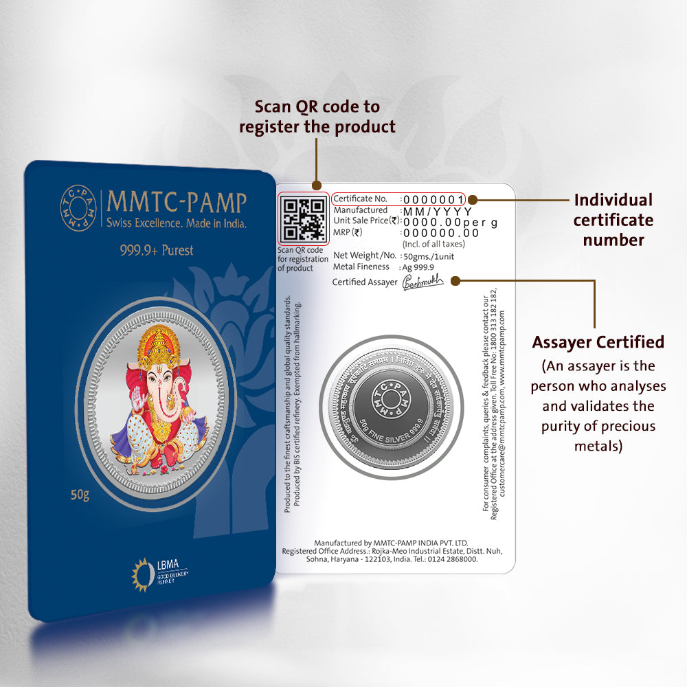 Ganesha Colored Silver Coin