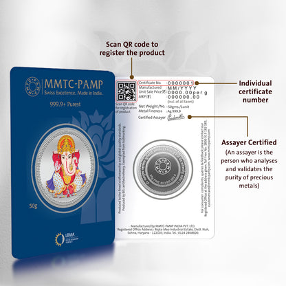 Ganesha Colored Silver Coin