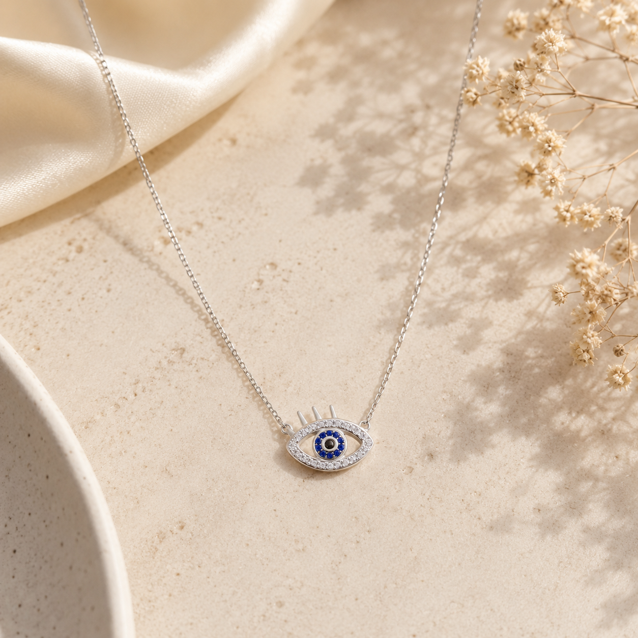 Evil Eye Studded Pendant