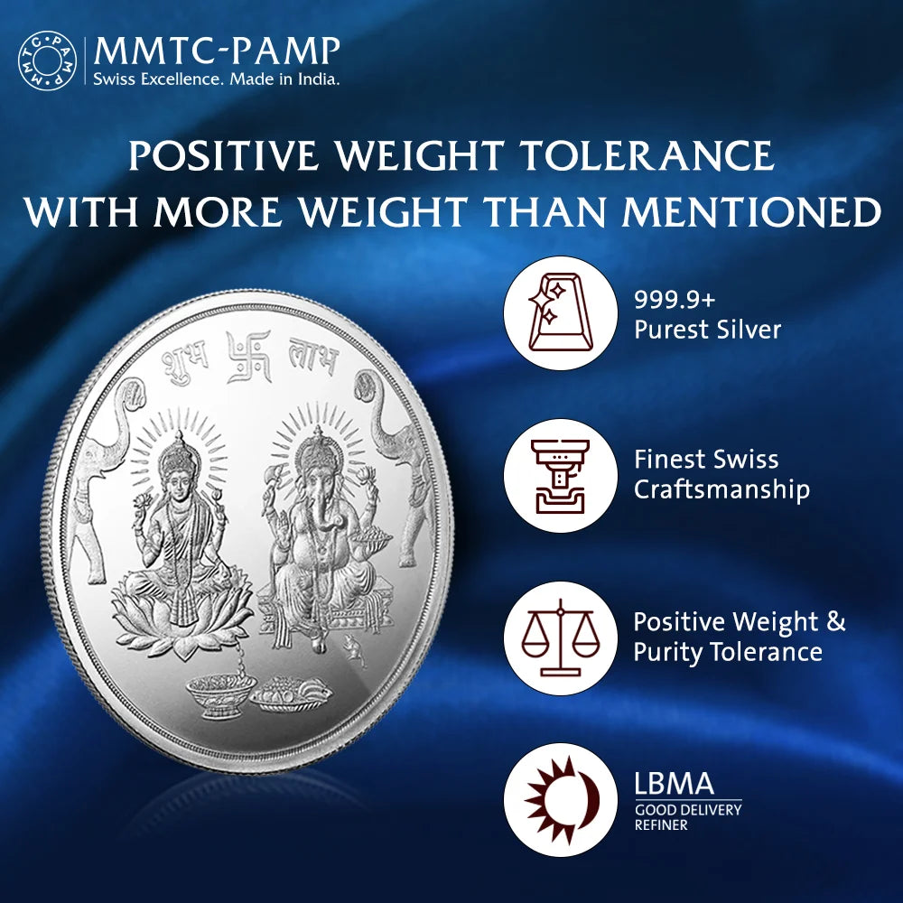 Ganesh Lakhmi ji 10gm Silver Coin