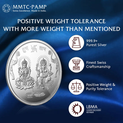 Ganesh Lakhmi ji 10gm Silver Coin
