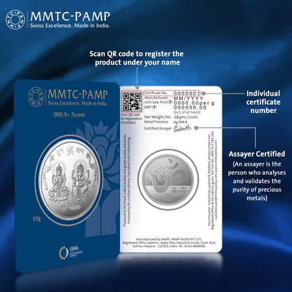 Ganesh Lakhmi ji 10gm Silver Coin