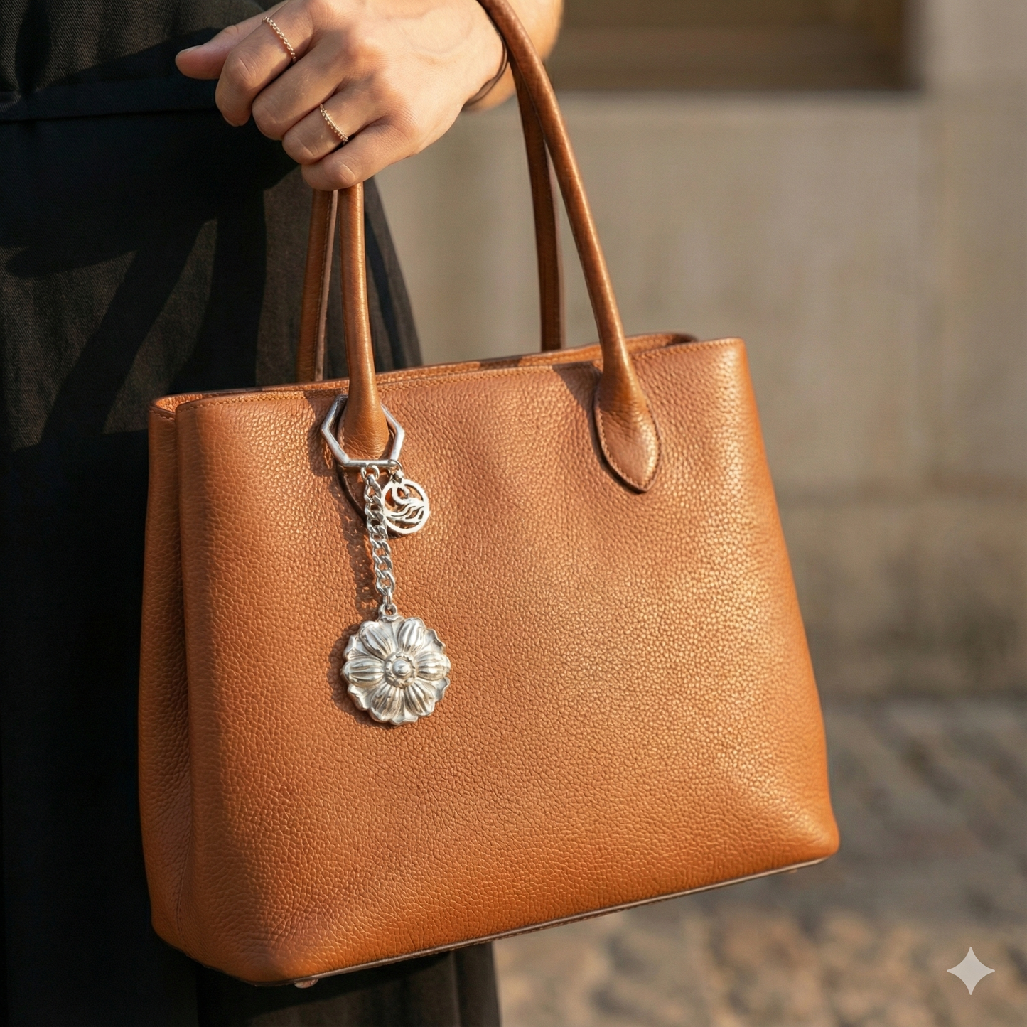 Flower Keychain in 925 Pure Silver