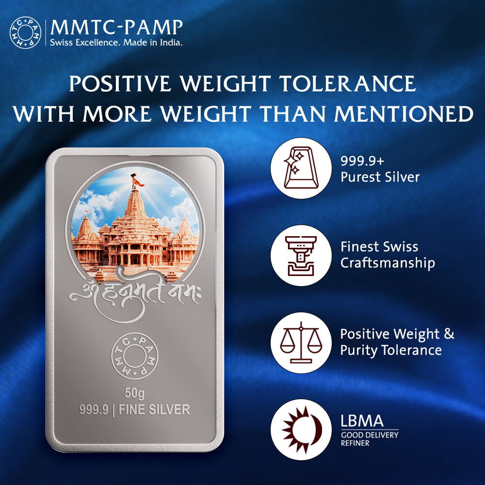 Lord Hanuman 50gm Silver Bar Limited Edition