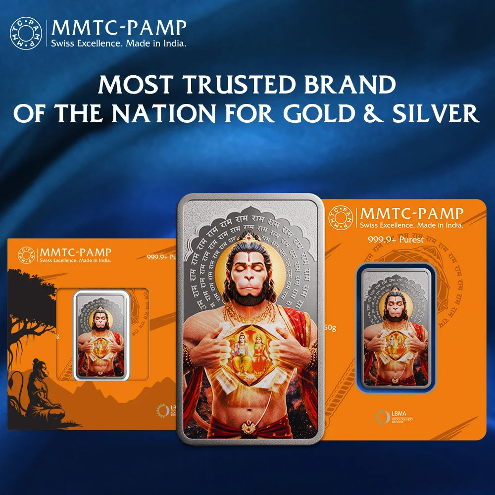 Lord Hanuman 50gm Silver Bar Limited Edition