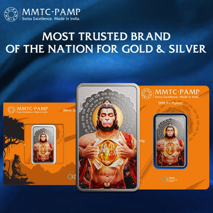 Lord Hanuman 50gm Silver Bar Limited Edition