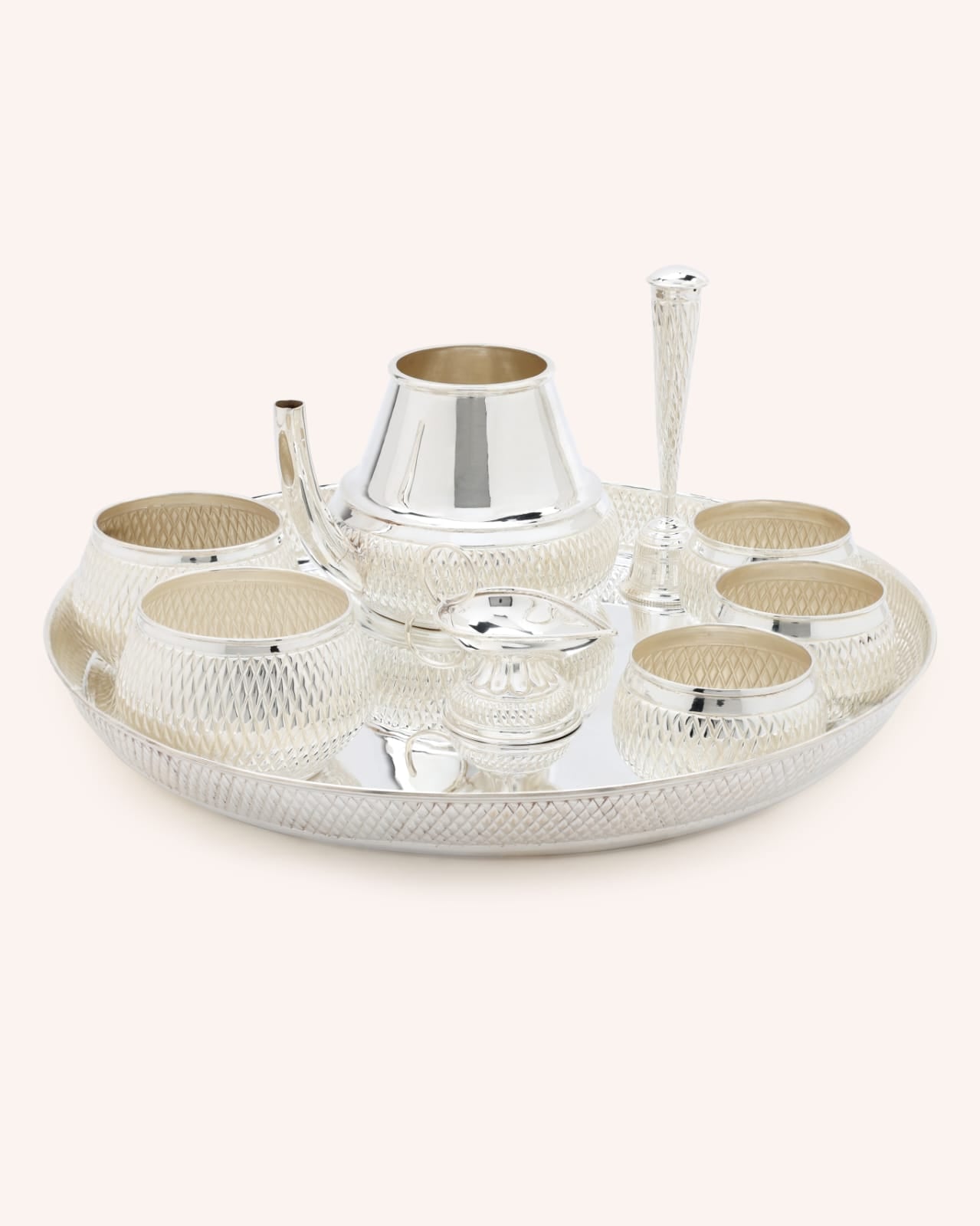 Silver Puja Thali Set