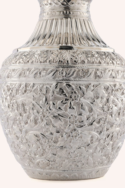 Silver Carved Flower Vase