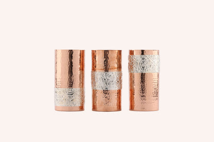 Copper Silver Vase Set