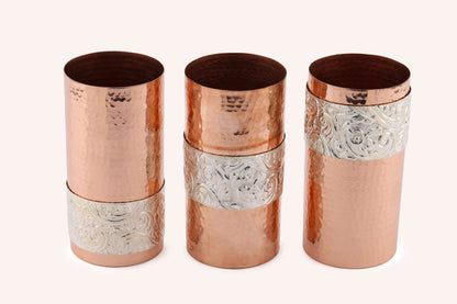 Copper Silver Vase Set