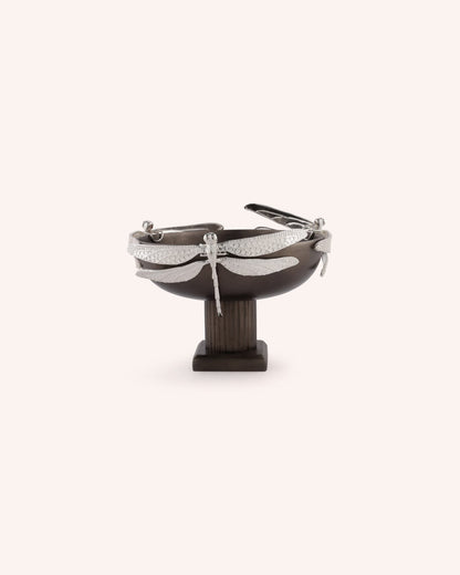 Dragon Fly Silver Crested Bowl