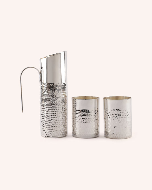 Hammered Silver Jug Set