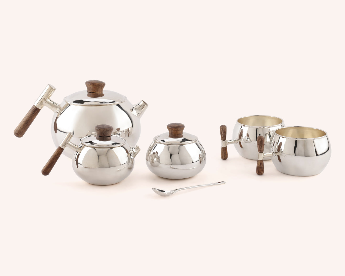 The Oak & Silver Tea Set (Set of 6)
