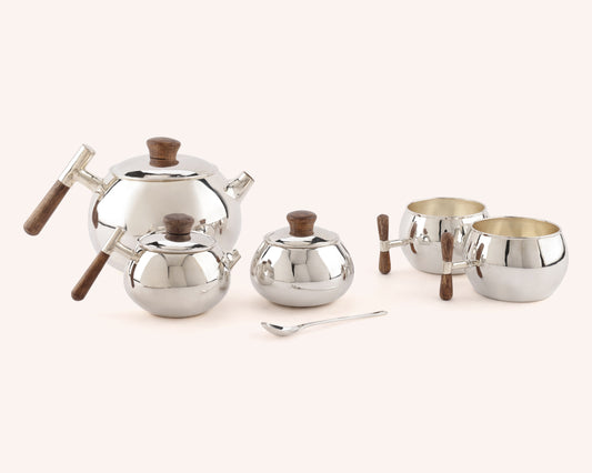The Oak & Silver Tea Set (Set of 6)