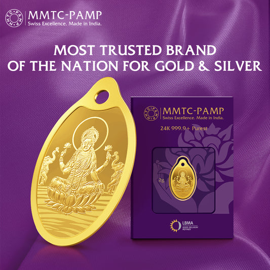 2g Laxmi Gold Oval Coin 24K (999.9+) Purest