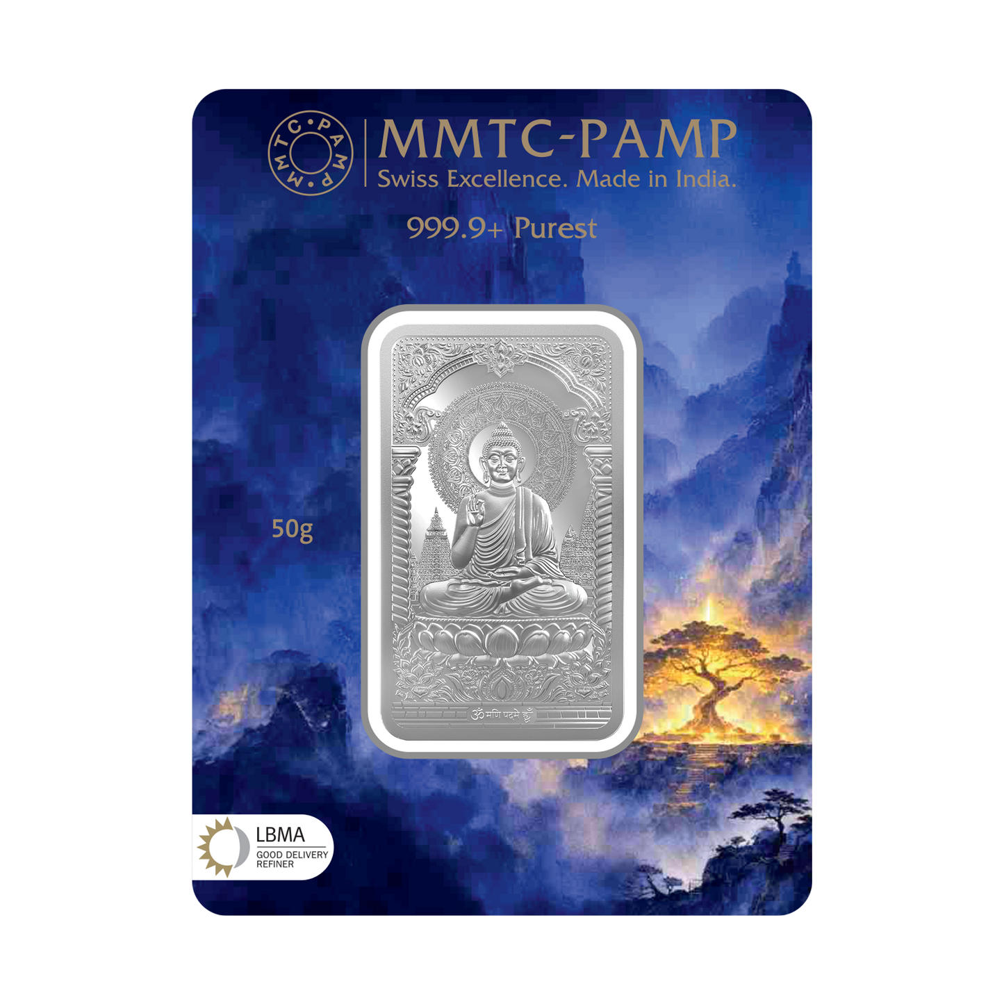 Lord Buddha 50gm Silver Bar