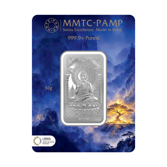 Lord Buddha 50gm Silver Bar