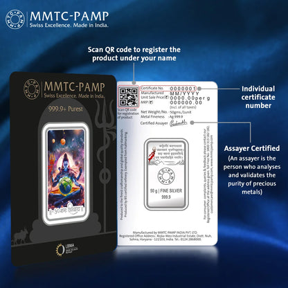 Lord Shiva 50gms Silver Bar