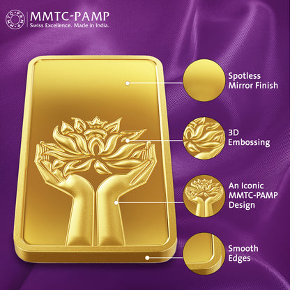 2g Lotus Gold Bar 24K (999.9+) Purest