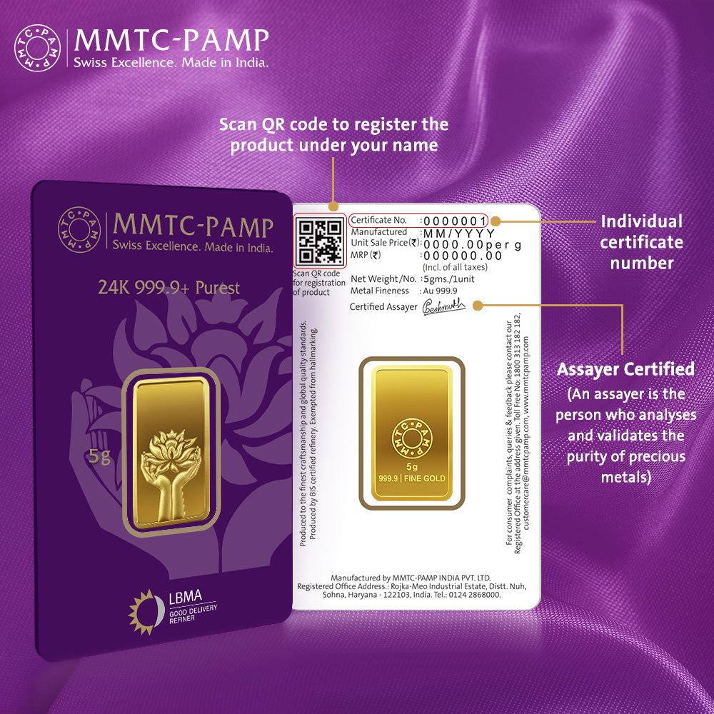 10g Lotus Gold Bar 24K (999.9+) Purest