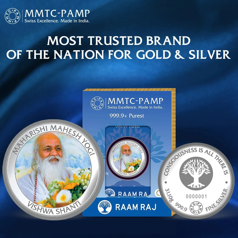 Maharishi Mahesh Yogi RAAM RAJ 31.1gm Silver Coin