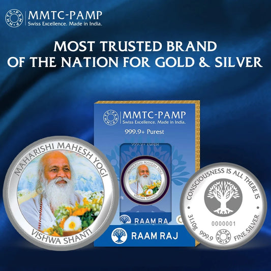 Maharishi Mahesh Yogi RAAM RAJ 31.1gm Silver Coin