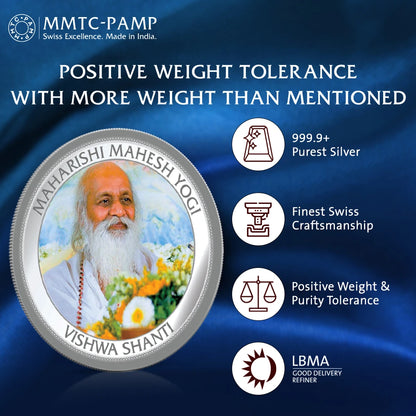 Maharishi Mahesh Yogi RAAM RAJ 31.1gm Silver Coin