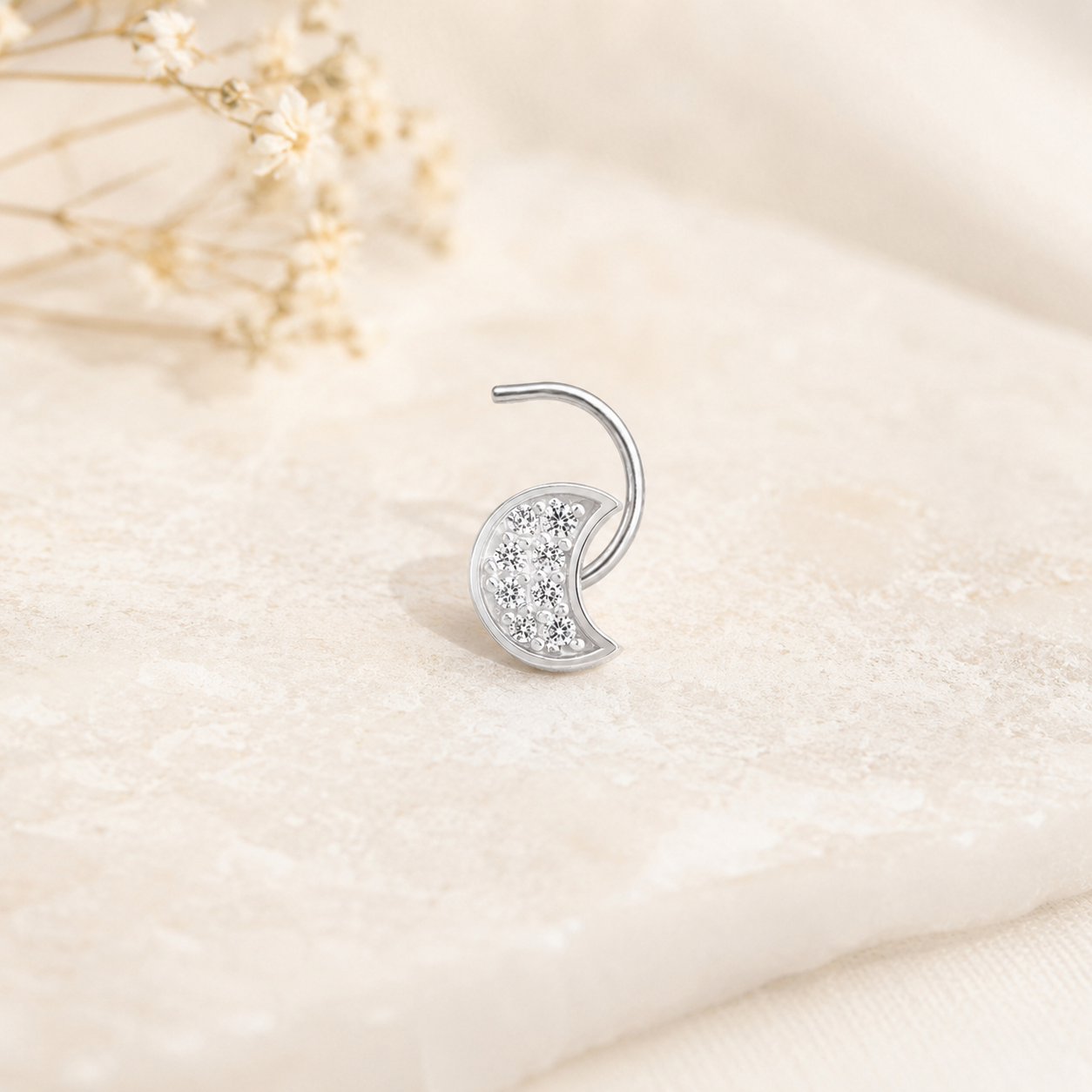 Midnight Moon Nose Pin