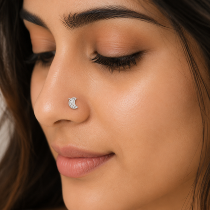 Midnight Moon Nose Pin