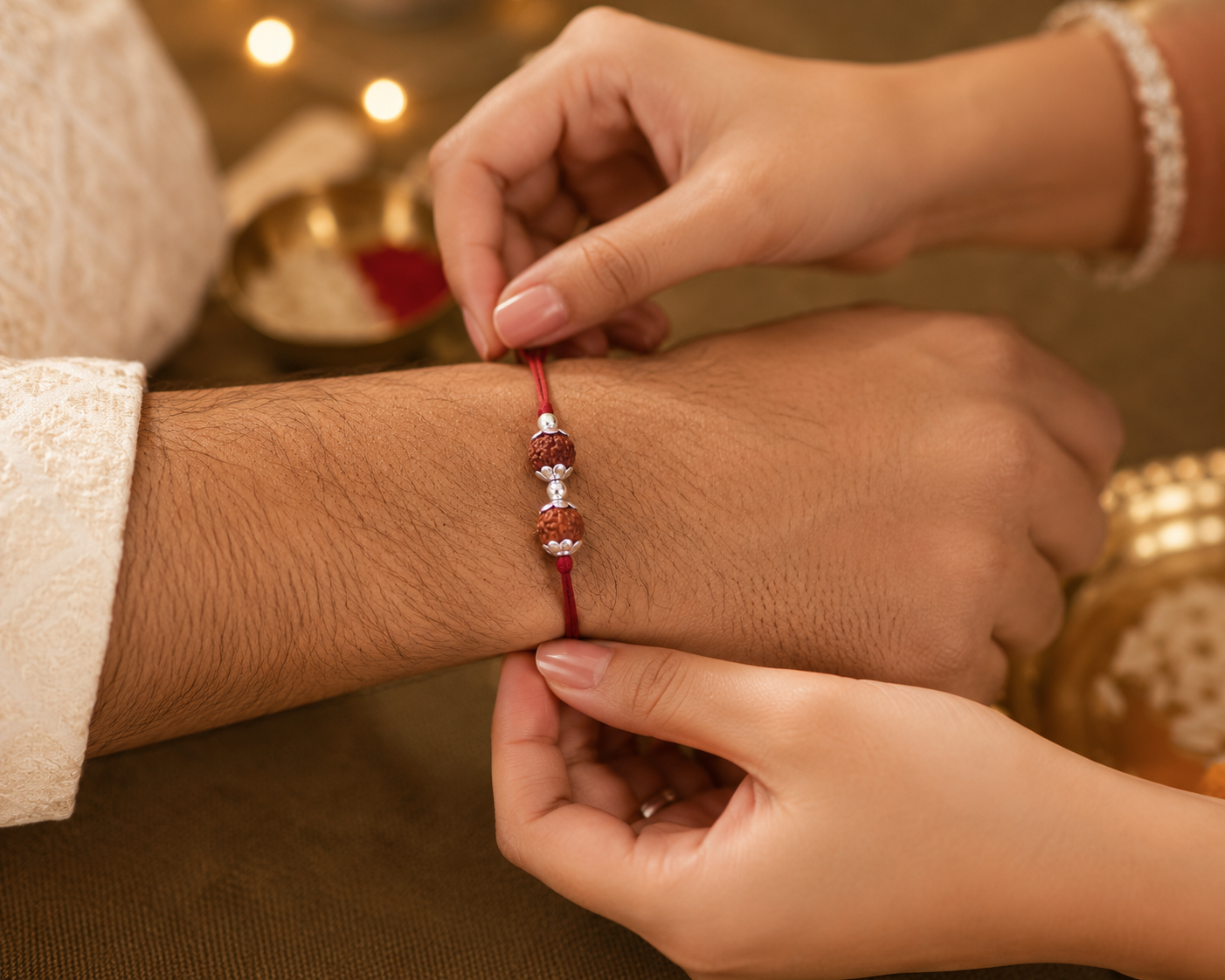 Dual Rudhraksha Rakhi