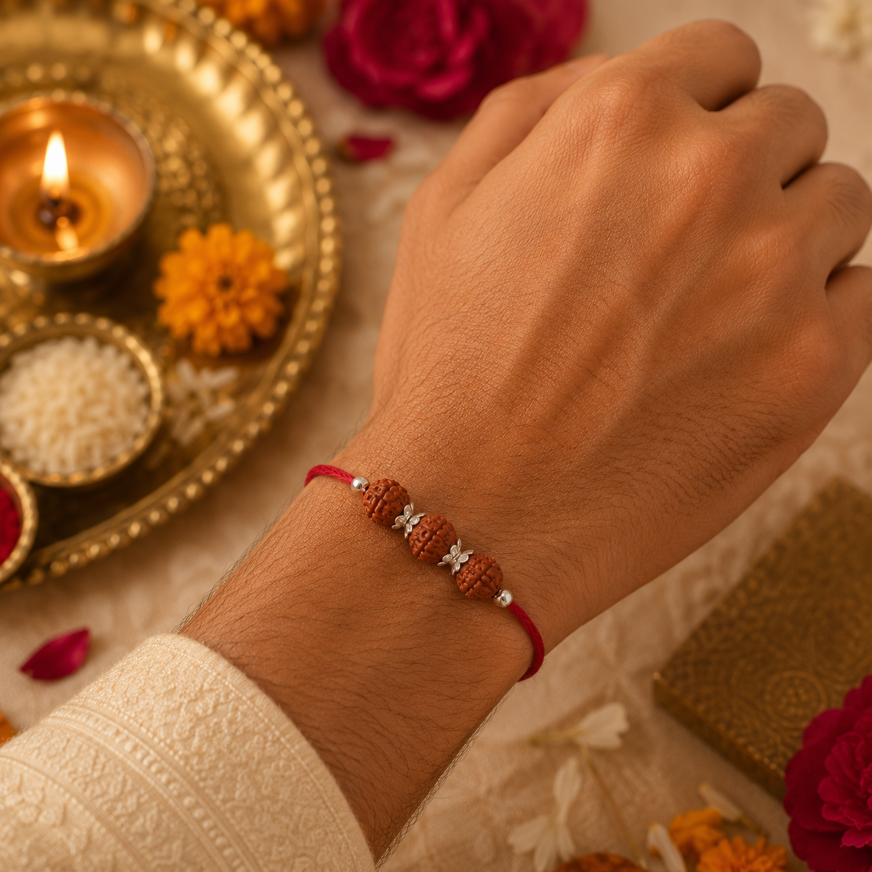 Trinity Rudraksha Rakhi
