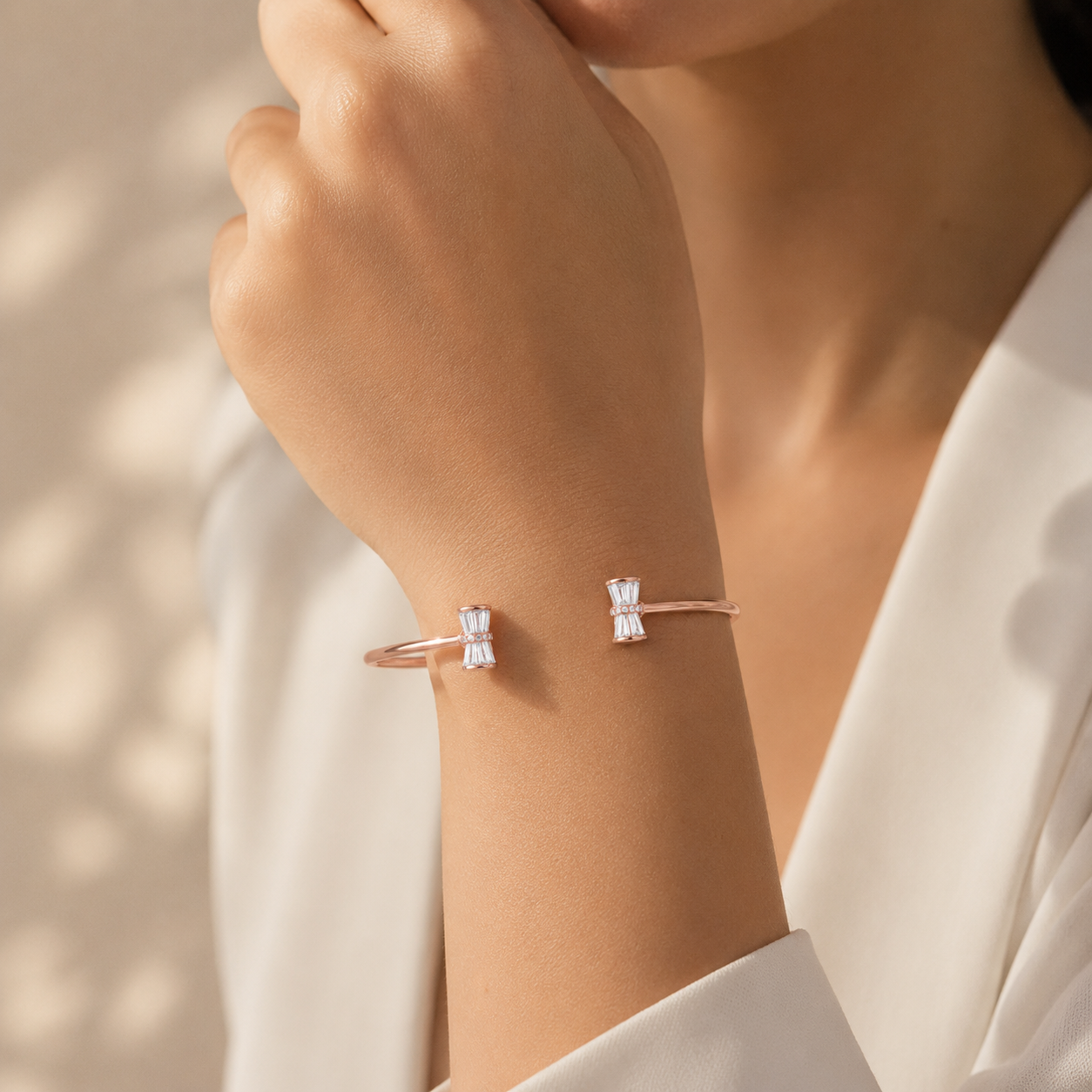 Twin Radiance Cuff in Rose Gold