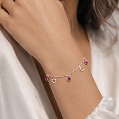 Rose Orbit Charm Bracelet