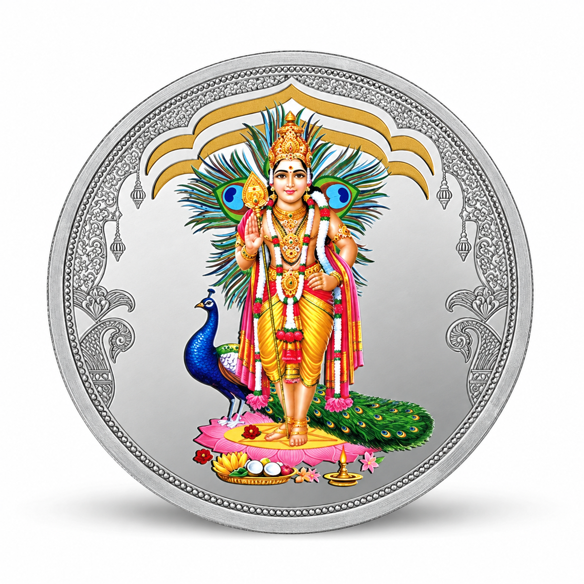 Murugan 20gm Silver Coin | MMTC PAMP