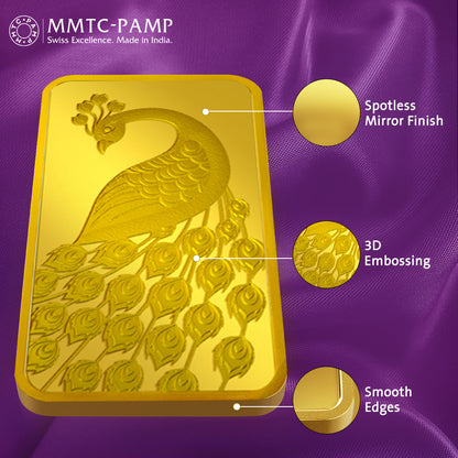 2g Peacock Gold Bar 24K (999.9+) Purest