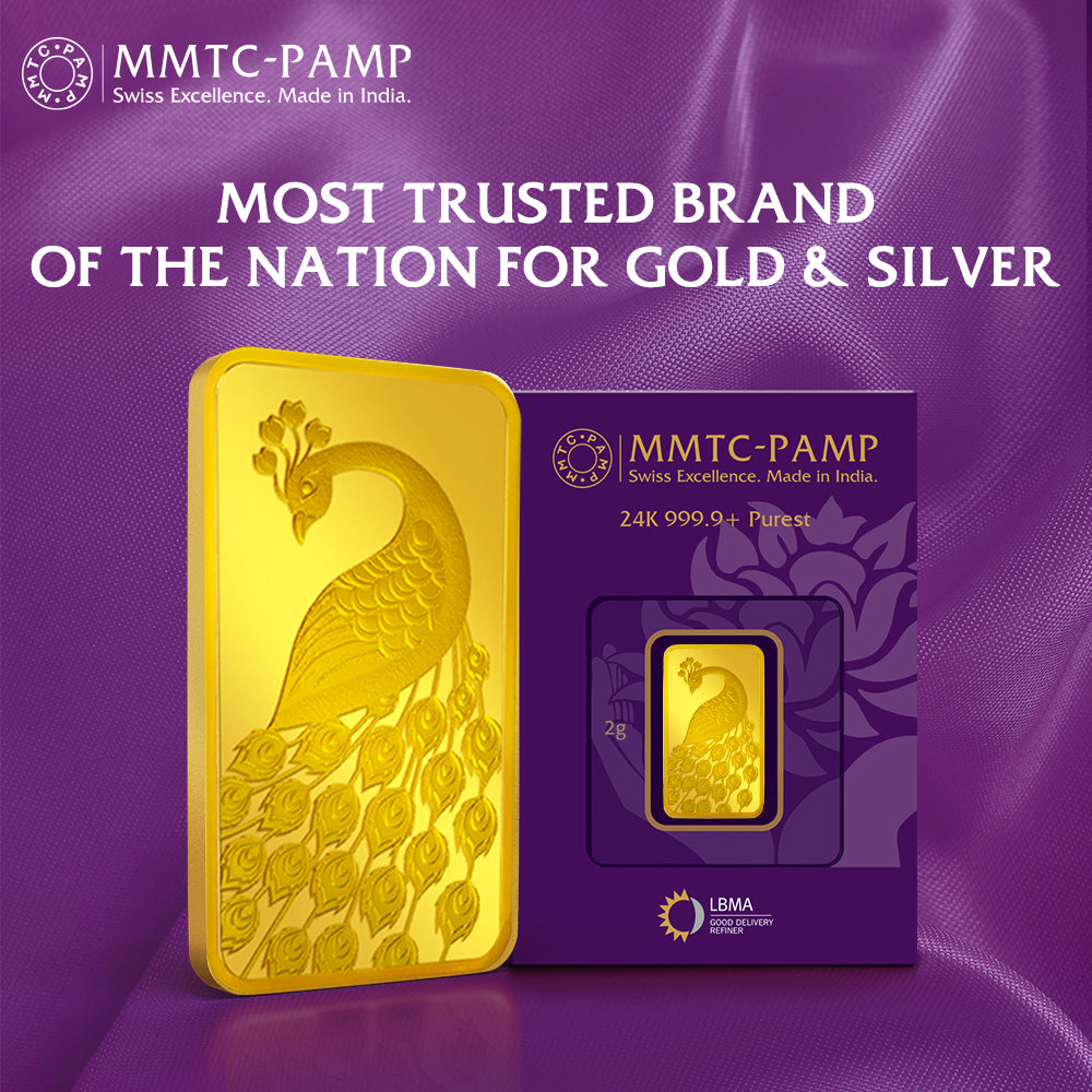 2g Peacock Gold Bar 24K (999.9+) Purest