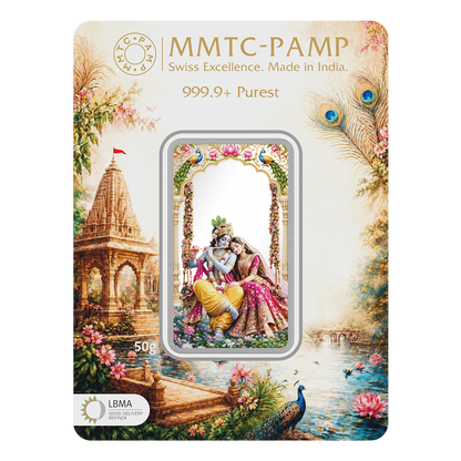 Radha Krishna 50gm Silver Bar | Limited Edition (5pcs left)