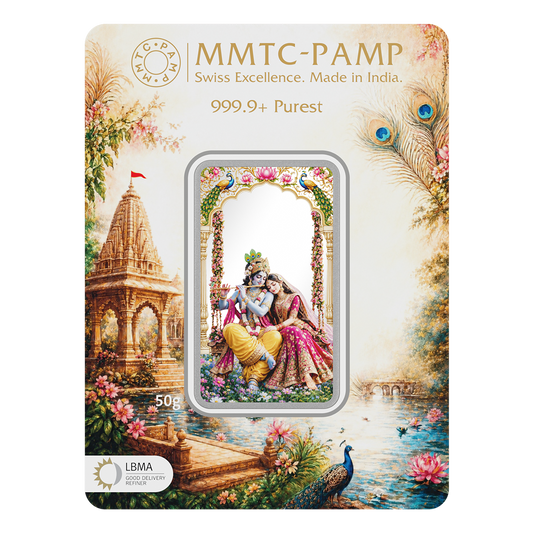 Radha Krishna 50gm Silver Bar | Limited Edition (5pcs left)