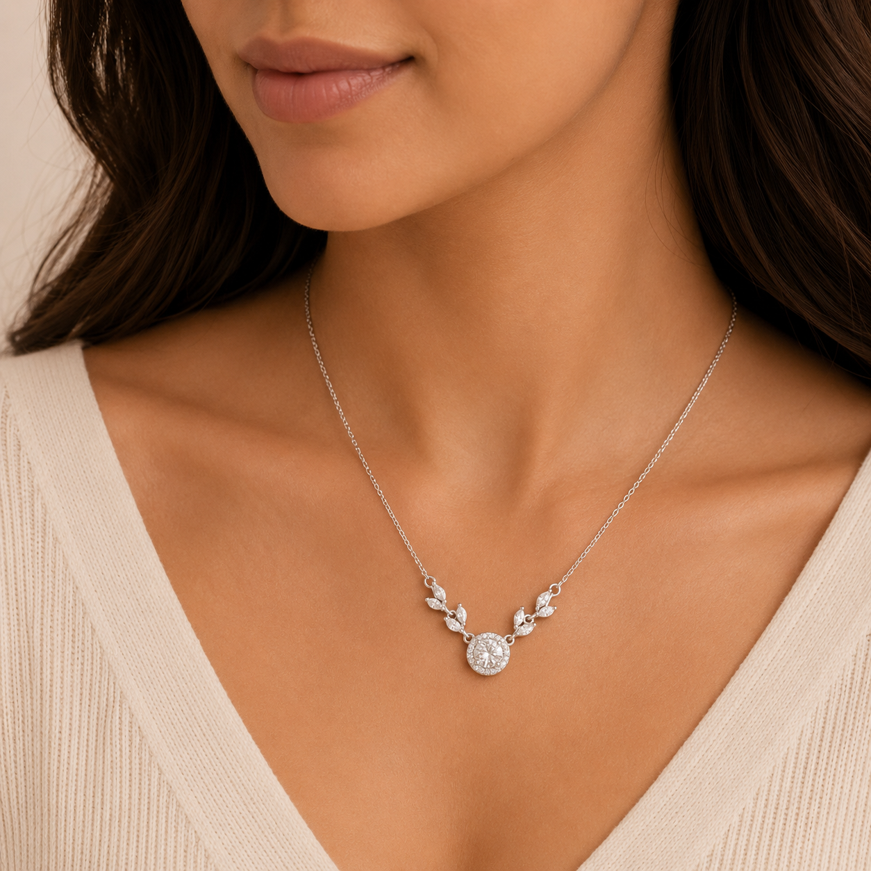 Solitaire Vine Pendant