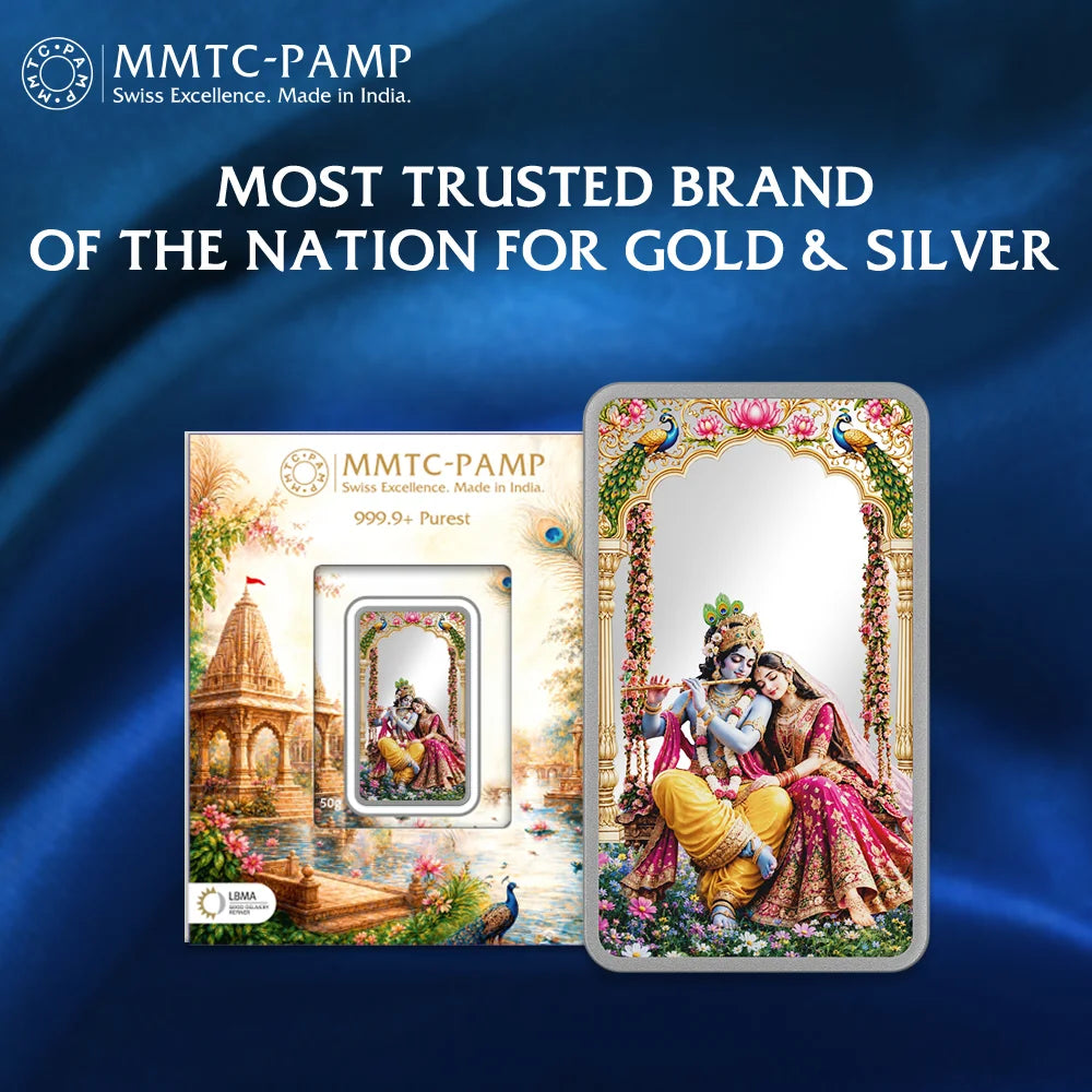 Radha Krishna 50gm Silver Bar | Limited Edition (5pcs left)