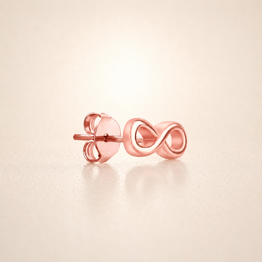 Infinity Loop Rose Gold Earring