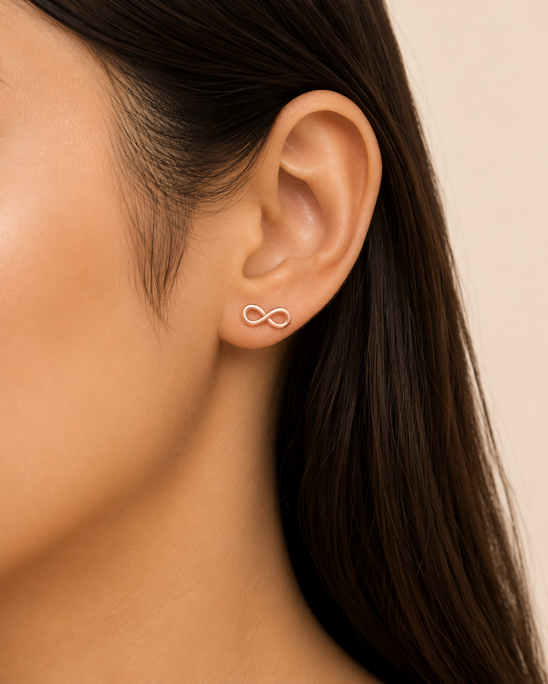 Infinity Loop Rose Gold Earring